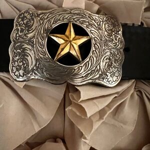 Fossil Silver and Gold Star Belt Buckle